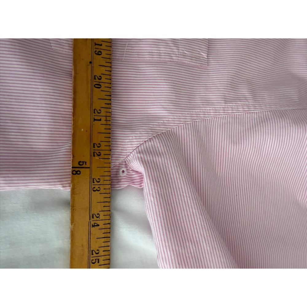 Ariat Shirt Mens Medium Long Sleeve Pro Series Pink White Striped Button Down - Picture 14 of 16